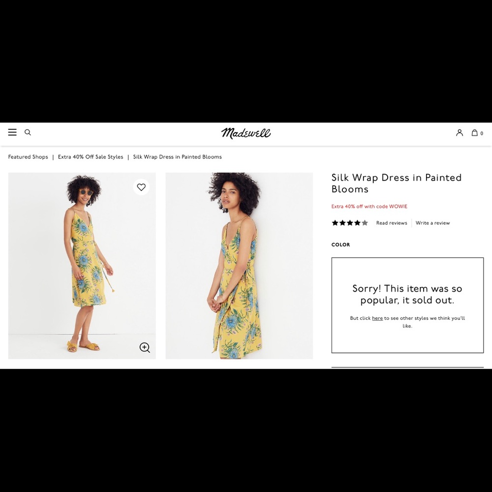 Madewell Silk Wrap Dress- Painted Blooms